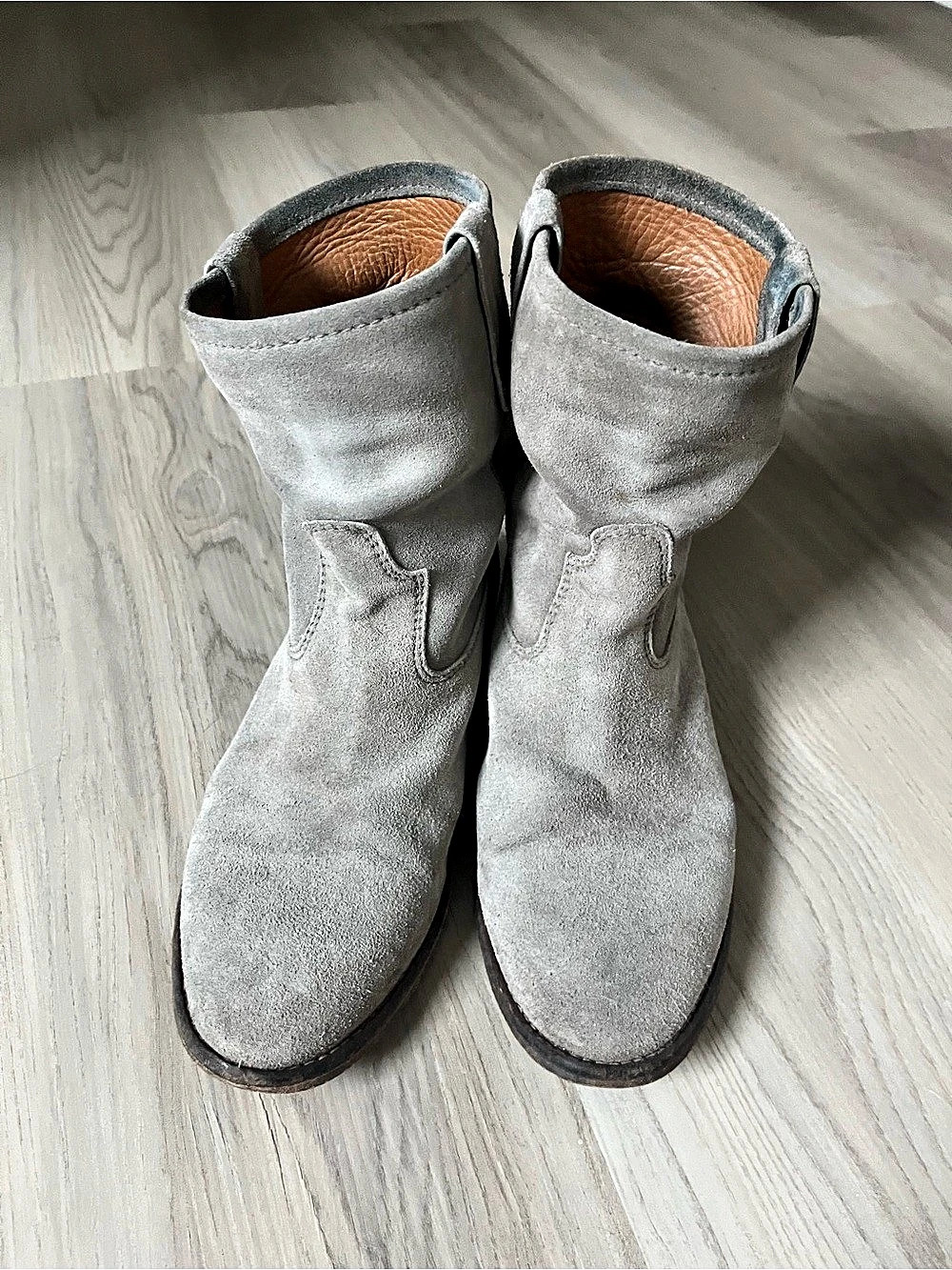 Isabel Marant Crisi Suede Ankle Boots Gray size 6.5